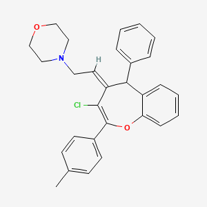 molecular formula C29H28ClNO2 B11596831 4-{(2Z)-2-[3-chloro-2-(4-methylphenyl)-5-phenyl-1-benzoxepin-4(5H)-ylidene]ethyl}morpholine 