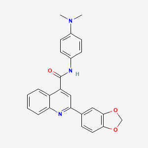 molecular formula C25H21N3O3 B11596832 2-(1,3-benzodioxol-5-yl)-N-[4-(dimethylamino)phenyl]quinoline-4-carboxamide 