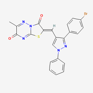 (2Z)-2-{[3-(4-bromophenyl)-1-phenyl-1H-pyrazol-4-yl]methylidene}-6-methyl-7H-[1,3]thiazolo[3,2-b][1,2,4]triazine-3,7(2H)-dione