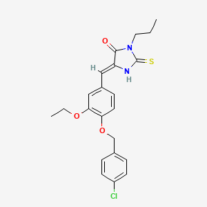 (5Z)-5-{4-[(4-chlorobenzyl)oxy]-3-ethoxybenzylidene}-3-propyl-2-thioxoimidazolidin-4-one