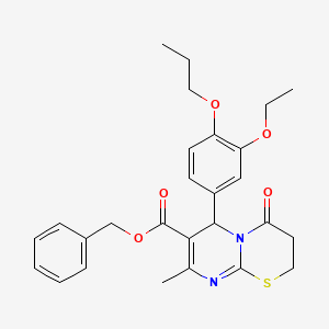 benzyl 6-(3-ethoxy-4-propoxyphenyl)-8-methyl-4-oxo-3,4-dihydro-2H,6H-pyrimido[2,1-b][1,3]thiazine-7-carboxylate