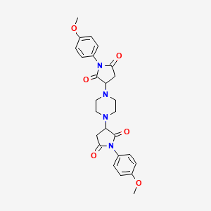 1-(4-Methoxyphenyl)-3-{4-[1-(4-methoxyphenyl)-2,5-dioxopyrrolidin-3-YL]piperazin-1-YL}pyrrolidine-2,5-dione