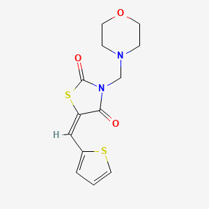 molecular formula C13H14N2O3S2 B11596877 (5E)-3-(morpholin-4-ylmethyl)-5-(thiophen-2-ylmethylidene)-1,3-thiazolidine-2,4-dione 