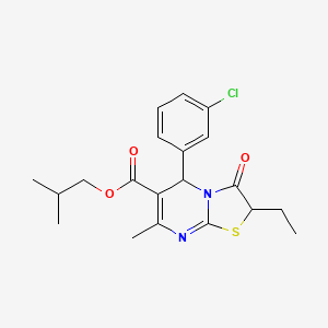 isobutyl 5-(3-chlorophenyl)-2-ethyl-7-methyl-3-oxo-2,3-dihydro-5H-[1,3]thiazolo[3,2-a]pyrimidine-6-carboxylate