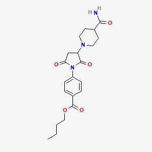 Butyl 4-[3-(4-carbamoylpiperidin-1-yl)-2,5-dioxopyrrolidin-1-yl]benzoate