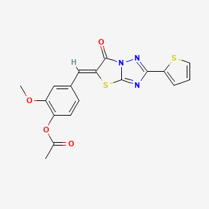 2-methoxy-4-{(Z)-[6-oxo-2-(thiophen-2-yl)[1,3]thiazolo[3,2-b][1,2,4]triazol-5(6H)-ylidene]methyl}phenyl acetate