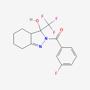 (3-fluorophenyl)[3-hydroxy-3-(trifluoromethyl)-3,3a,4,5,6,7-hexahydro-2H-indazol-2-yl]methanone