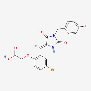 (4-bromo-2-{(Z)-[1-(4-fluorobenzyl)-2,5-dioxoimidazolidin-4-ylidene]methyl}phenoxy)acetic acid