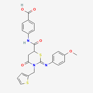 4-({[(2Z)-2-[(4-methoxyphenyl)imino]-4-oxo-3-(thiophen-2-ylmethyl)-1,3-thiazinan-6-yl]carbonyl}amino)benzoic acid