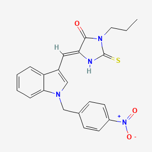 (5Z)-5-{[1-(4-nitrobenzyl)-1H-indol-3-yl]methylidene}-3-propyl-2-thioxoimidazolidin-4-one