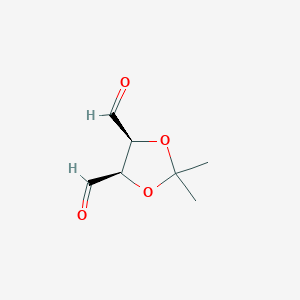 molecular formula C7H10O4 B115970 1,3-Dioxolane-4,5-dicarboxaldehyde, 2,2-dimethyl-, cis-(9CI) CAS No. 146566-82-7