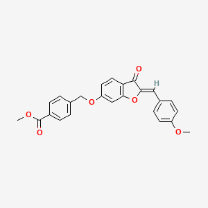 molecular formula C25H20O6 B11597041 methyl 4-({[(2Z)-2-(4-methoxybenzylidene)-3-oxo-2,3-dihydro-1-benzofuran-6-yl]oxy}methyl)benzoate 