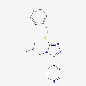 4-[5-(benzylsulfanyl)-4-(2-methylpropyl)-4H-1,2,4-triazol-3-yl]pyridine