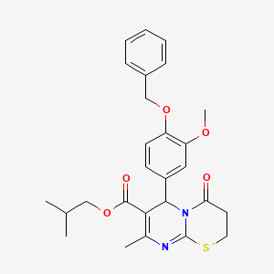 isobutyl 6-[4-(benzyloxy)-3-methoxyphenyl]-8-methyl-4-oxo-3,4-dihydro-2H,6H-pyrimido[2,1-b][1,3]thiazine-7-carboxylate