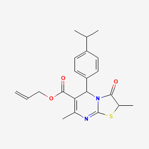 prop-2-en-1-yl 2,7-dimethyl-3-oxo-5-[4-(propan-2-yl)phenyl]-2,3-dihydro-5H-[1,3]thiazolo[3,2-a]pyrimidine-6-carboxylate