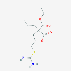 Ethyl 5-[(carbamimidoylsulfanyl)methyl]-2-oxo-3-propyloxolane-3-carboxylate