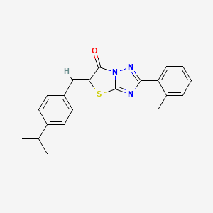 molecular formula C21H19N3OS B11597107 (5Z)-5-(4-isopropylbenzylidene)-2-(2-methylphenyl)[1,3]thiazolo[3,2-b][1,2,4]triazol-6(5H)-one 