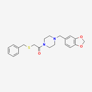 molecular formula C21H24N2O3S B11597109 1-(4-Benzo[1,3]dioxol-5-ylmethyl-piperazin-1-yl)-2-benzylsulfanyl-ethanone 