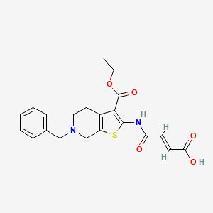 (2E)-4-{[6-benzyl-3-(ethoxycarbonyl)-4,5,6,7-tetrahydrothieno[2,3-c]pyridin-2-yl]amino}-4-oxobut-2-enoic acid