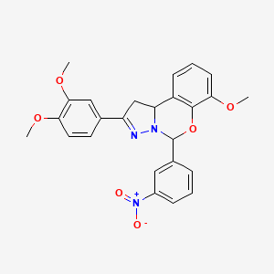 2-(3,4-Dimethoxyphenyl)-7-methoxy-5-(3-nitrophenyl)-1,10b-dihydropyrazolo[1,5-c][1,3]benzoxazine