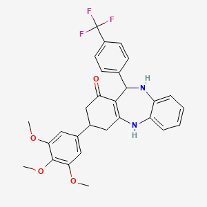 11-[4-(trifluoromethyl)phenyl]-3-(3,4,5-trimethoxyphenyl)-2,3,4,5,10,11-hexahydro-1H-dibenzo[b,e][1,4]diazepin-1-one