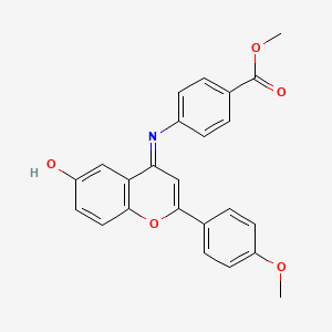 methyl 4-{[(4E)-6-hydroxy-2-(4-methoxyphenyl)-4H-chromen-4-ylidene]amino}benzoate