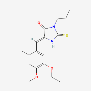 (5Z)-5-[(5-ethoxy-4-methoxy-2-methylphenyl)methylidene]-3-propyl-2-sulfanylideneimidazolidin-4-one