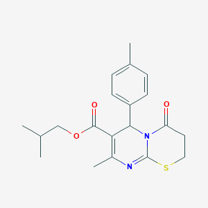 molecular formula C20H24N2O3S B11597195 2-methylpropyl 8-methyl-6-(4-methylphenyl)-4-oxo-2H,3H,4H,6H-pyrimido[2,1-b][1,3]thiazine-7-carboxylate 