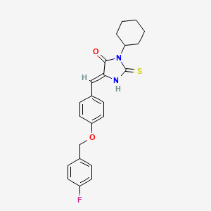 (5Z)-3-cyclohexyl-5-{4-[(4-fluorobenzyl)oxy]benzylidene}-2-thioxoimidazolidin-4-one