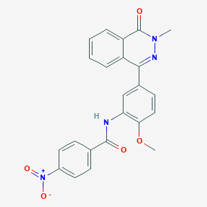 molecular formula C23H18N4O5 B11597228 N-[2-methoxy-5-(3-methyl-4-oxo-3,4-dihydrophthalazin-1-yl)phenyl]-4-nitrobenzamide 