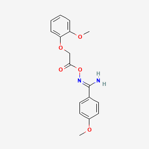 4-methoxy-N'-{[(2-methoxyphenoxy)acetyl]oxy}benzenecarboximidamide