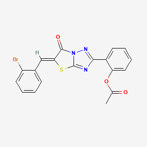 molecular formula C19H12BrN3O3S B11597237 2-[(5Z)-5-(2-bromobenzylidene)-6-oxo-5,6-dihydro[1,3]thiazolo[3,2-b][1,2,4]triazol-2-yl]phenyl acetate 