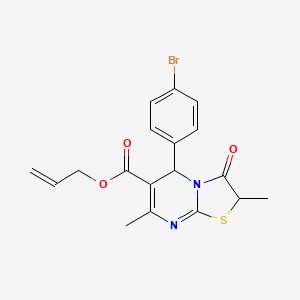 molecular formula C18H17BrN2O3S B11597262 prop-2-en-1-yl 5-(4-bromophenyl)-2,7-dimethyl-3-oxo-2,3-dihydro-5H-[1,3]thiazolo[3,2-a]pyrimidine-6-carboxylate 