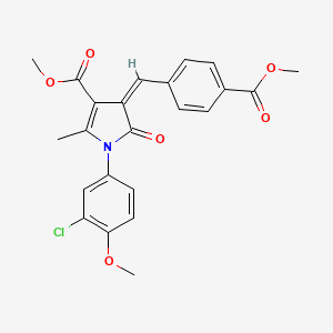 molecular formula C23H20ClNO6 B11597289 methyl (4Z)-1-(3-chloro-4-methoxyphenyl)-4-[4-(methoxycarbonyl)benzylidene]-2-methyl-5-oxo-4,5-dihydro-1H-pyrrole-3-carboxylate 