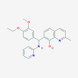 molecular formula C25H25N3O3 B11597303 7-[(4-Ethoxy-3-methoxyphenyl)(pyridin-2-ylamino)methyl]-2-methylquinolin-8-ol 