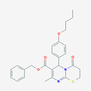 benzyl 6-(4-butoxyphenyl)-8-methyl-4-oxo-2H,3H,4H,6H-pyrimido[2,1-b][1,3]thiazine-7-carboxylate