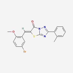 molecular formula C19H14BrN3O2S B11597341 (5Z)-5-(5-bromo-2-methoxybenzylidene)-2-(2-methylphenyl)[1,3]thiazolo[3,2-b][1,2,4]triazol-6(5H)-one 