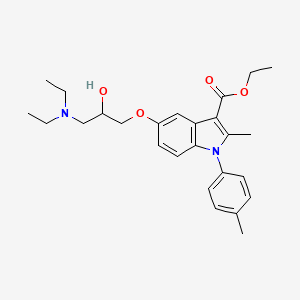 molecular formula C26H34N2O4 B11597357 ethyl 5-[3-(diethylamino)-2-hydroxypropoxy]-2-methyl-1-(4-methylphenyl)-1H-indole-3-carboxylate 