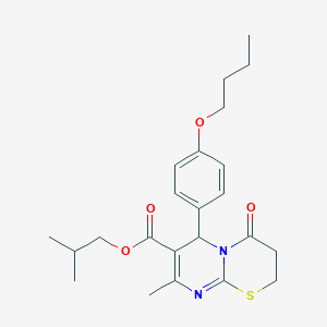 2-methylpropyl 6-(4-butoxyphenyl)-8-methyl-4-oxo-3,4-dihydro-2H,6H-pyrimido[2,1-b][1,3]thiazine-7-carboxylate