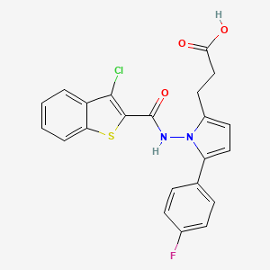 3-[1-{[(3-chloro-1-benzothiophen-2-yl)carbonyl]amino}-5-(4-fluorophenyl)-1H-pyrrol-2-yl]propanoic acid