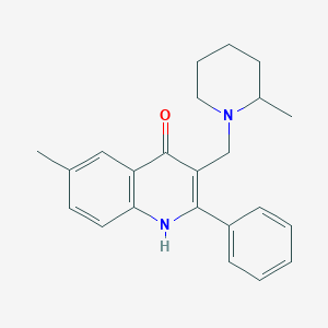 6-Methyl-3-[(2-methylpiperidin-1-yl)methyl]-2-phenylquinolin-4-ol