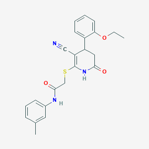 2-{[3-cyano-4-(2-ethoxyphenyl)-6-oxo-1,4,5,6-tetrahydropyridin-2-yl]sulfanyl}-N-(3-methylphenyl)acetamide