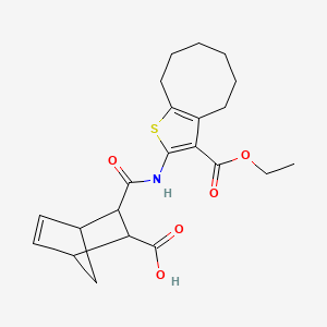 3-{[3-(Ethoxycarbonyl)-4,5,6,7,8,9-hexahydrocycloocta[b]thiophen-2-yl]carbamoyl}bicyclo[2.2.1]hept-5-ene-2-carboxylic acid