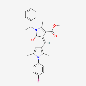 methyl (4Z)-4-{[1-(4-fluorophenyl)-2,5-dimethyl-1H-pyrrol-3-yl]methylidene}-2-methyl-5-oxo-1-(1-phenylethyl)-4,5-dihydro-1H-pyrrole-3-carboxylate