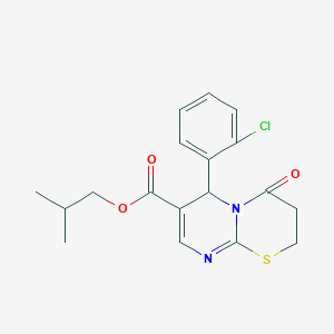 2-methylpropyl 6-(2-chlorophenyl)-4-oxo-3,4-dihydro-2H,6H-pyrimido[2,1-b][1,3]thiazine-7-carboxylate