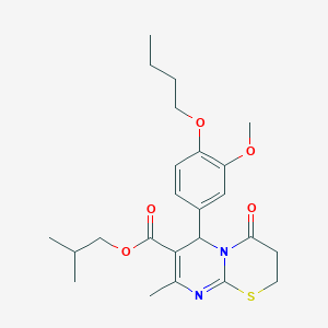 isobutyl 6-(4-butoxy-3-methoxyphenyl)-8-methyl-4-oxo-3,4-dihydro-2H,6H-pyrimido[2,1-b][1,3]thiazine-7-carboxylate