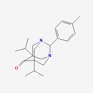 5,7-Diisopropyl-2-(4-methylphenyl)-1,3-diazatricyclo[3.3.1.1~3,7~]decan-6-one