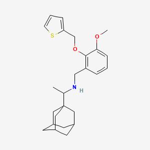 molecular formula C25H33NO2S B11597511 N-[3-methoxy-2-(thiophen-2-ylmethoxy)benzyl]-1-(tricyclo[3.3.1.1~3,7~]dec-1-yl)ethanamine 