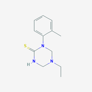 molecular formula C12H17N3S B11597527 5-Ethyl-1-(2-methylphenyl)-1,3,5-triazinane-2-thione 