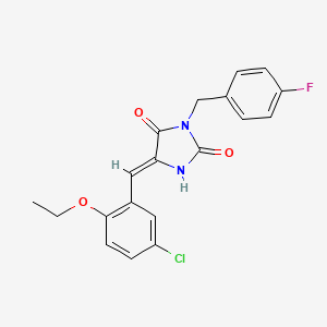 (5Z)-5-(5-chloro-2-ethoxybenzylidene)-3-(4-fluorobenzyl)imidazolidine-2,4-dione